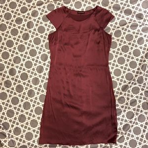 CLUB MONACO CAPPED SLEEVE SILK BLEND DRESS